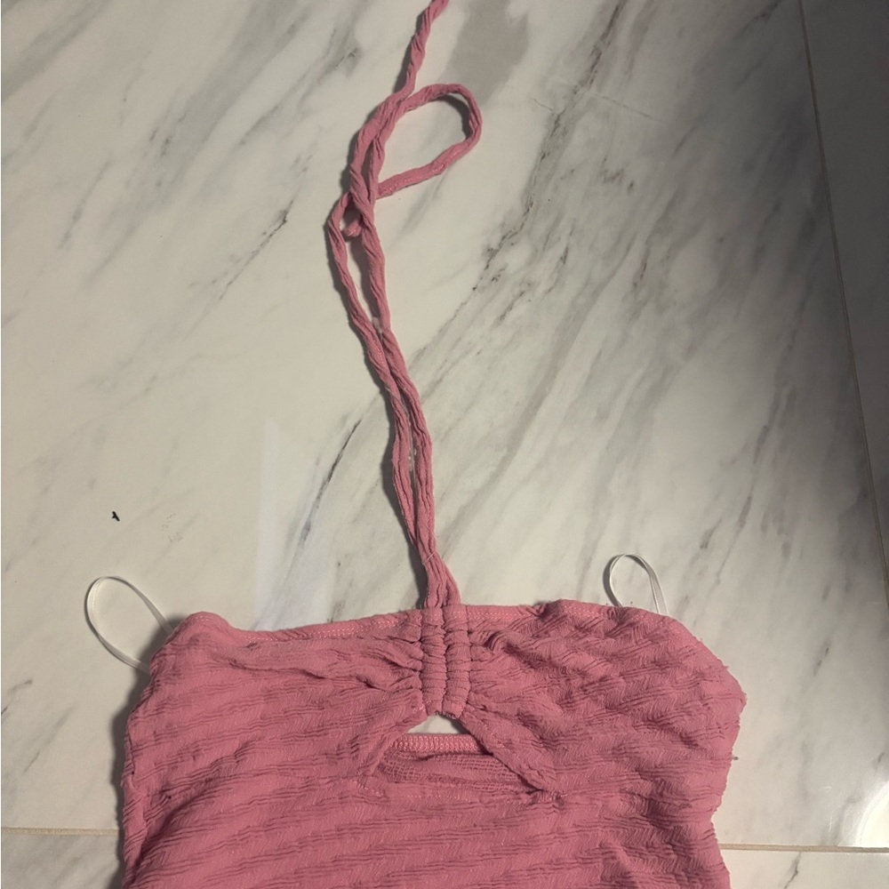 SHEIN Pink Textured Knit Top